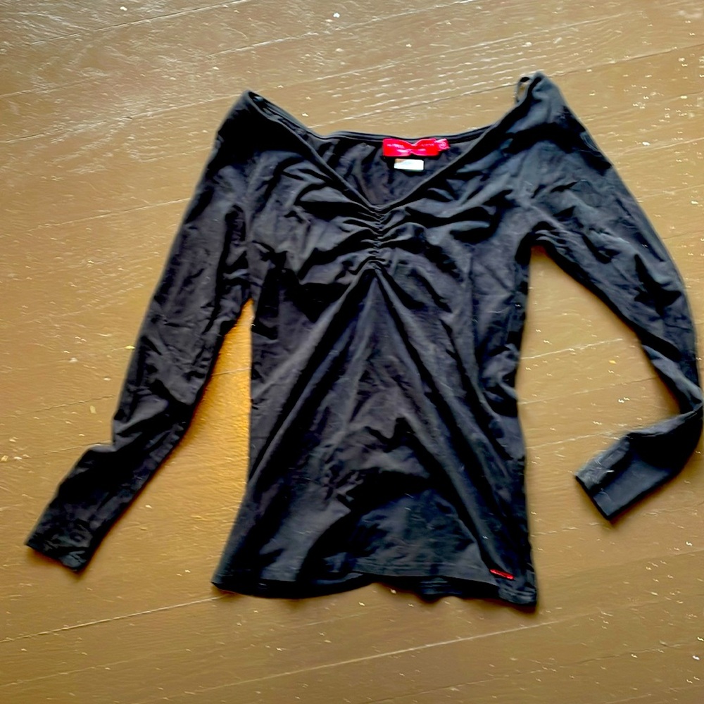 Philanthropy black ruched long sleeve